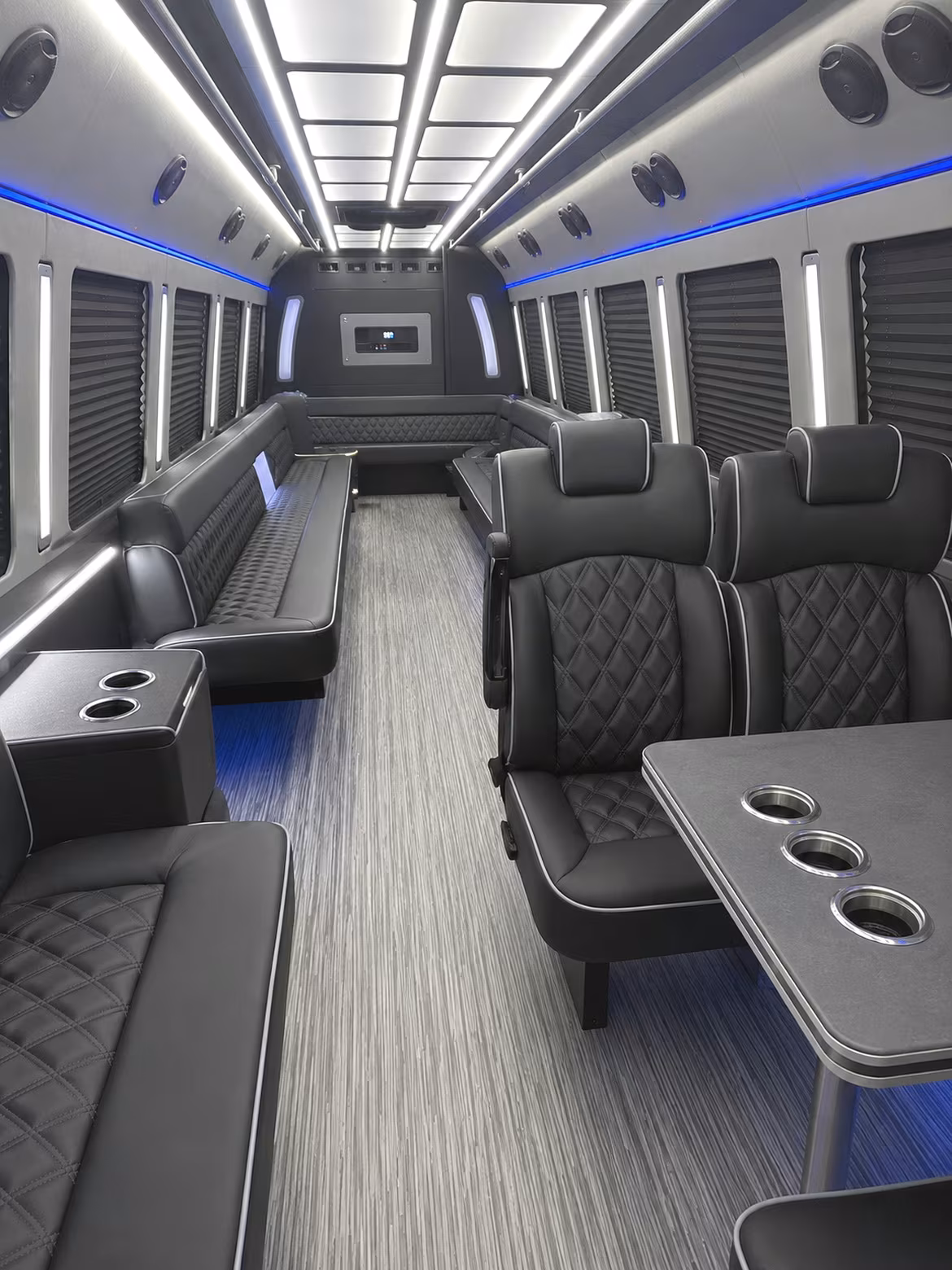 cary 25 passenger party bus inside